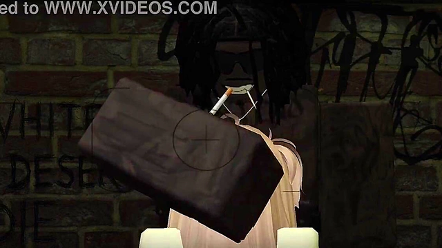 Blonde roblox slut whores herself out by BBCs in an alleyway