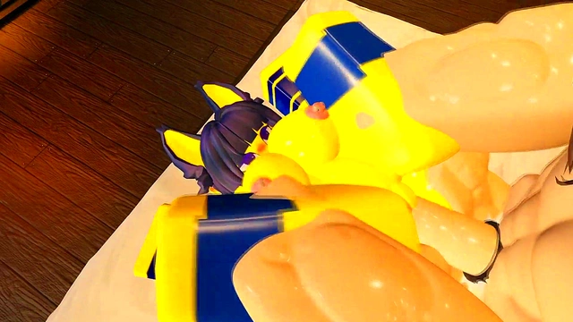 Ankha gets fucked and filled by a big white cock in Roblox