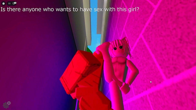 Shy girl opens her crotch and asks for sex behind the store in Roblox's brookhaven