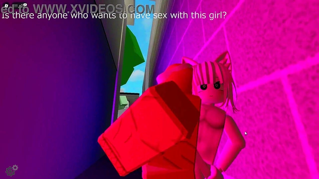 Shy girl opens her crotch and asks for sex behind the store in Roblox's brookhaven