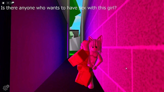 Shy girl opens her crotch and asks for sex behind the store in Roblox's brookhaven