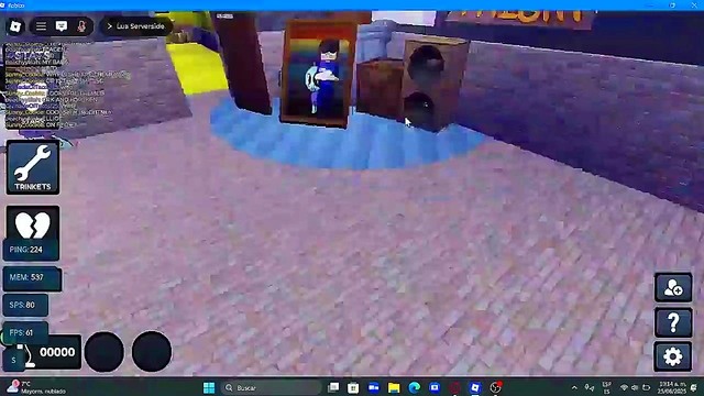 Massacring people in a lame dandy's world fangame on roblox
