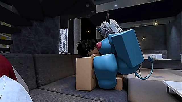 Having rough Roblox sex with hot demon