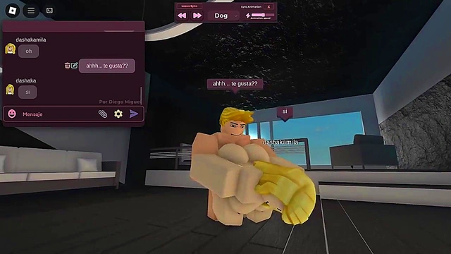 Fucking a whore in a Roblox condo