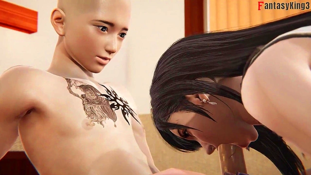 Tifa Lockhart blowjob surprise