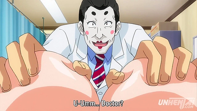 Hentai MILF Gets Her Tits Manhandled by Doctor Right in Front of Gaping Husband [Uncensored] [Subtitled]