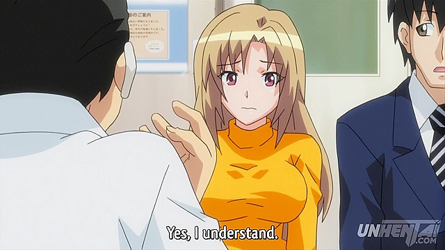 Hentai MILF Gets Her Tits Manhandled by Doctor Right in Front of Gaping Husband [Uncensored] [Subtitled]