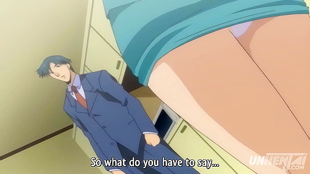 MILF Secretary Gets Caught Sucking Dick in the Office by Her Boss - Subtitled Hentai Action