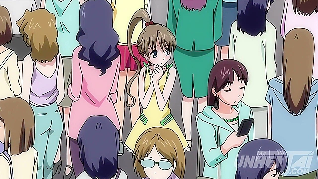 Petite Teen Grope Action on a Packed Public Train - Hentai