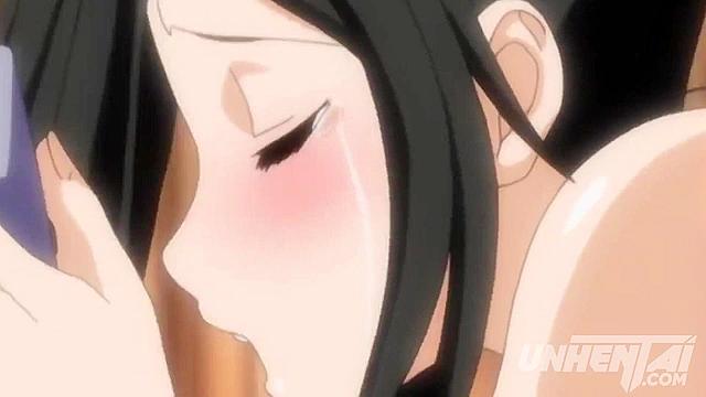 MILF Wife Gets Nailed While Dirty-Talking to Her Husband on the Phone - Hentai Uncensored [Subtitled]