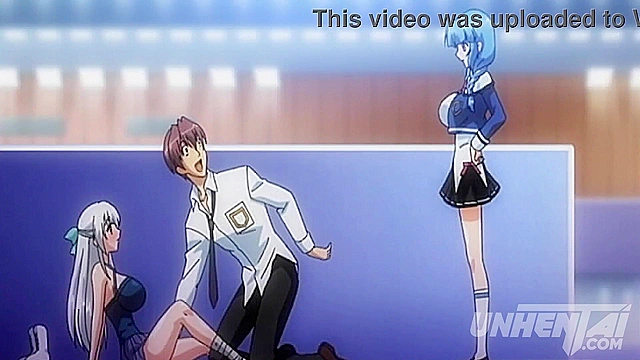 Teen with Fucking ENORMOUS Tits in a Wild Threesome with her Best Friends - Uncensored Hentai Action