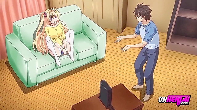 Caught My 18yo Virgin Step Sister Getting Wild With My Console Control - Hentai