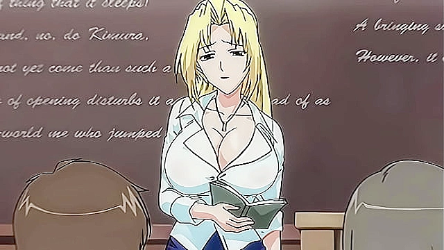 Summer Fun with Busty MOM Hentai: MILF Teacher Jerks Off in Class with Students