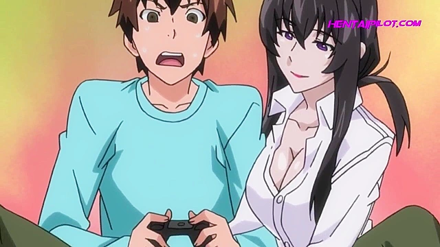 Gamer Nerd Fantasies Fulfilled by Busty Mom Hentai Milf - Uncensored Fucking
