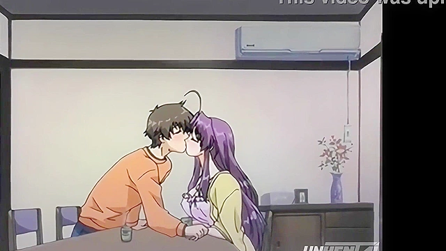 Blue-Haired Mom Hentai Fucked by Me and My Friends in Kitchen - Uncensored