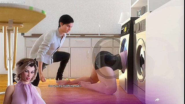 Stepson Fucking Milf Hentai Mom While Trapped in the Dryer - 3D Uncensored