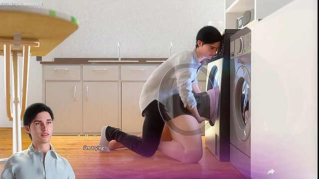 Stepson Fucking Milf Hentai Mom While Trapped in the Dryer - 3D Uncensored