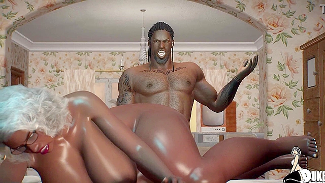 Milf Hentai Spanking & Freezing Time - BBC Duo Fucks White Booty Pussy