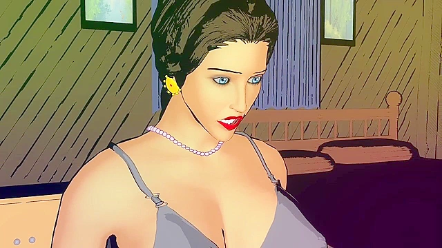 Naughty StepMom Gets Roughed Up By Horny Sons In The Bedroom - Hentai MILF