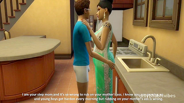 Stepson & Indian Mom Kinky Kitchen Fun - Hentai Milf Craves Morning Sex