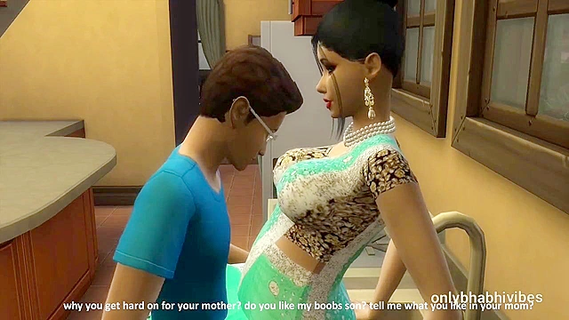Stepson & Indian Mom Kinky Kitchen Fun - Hentai Milf Craves Morning Sex