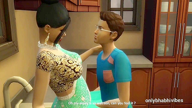 Stepson & Indian Mom Kinky Kitchen Fun - Hentai Milf Craves Morning Sex