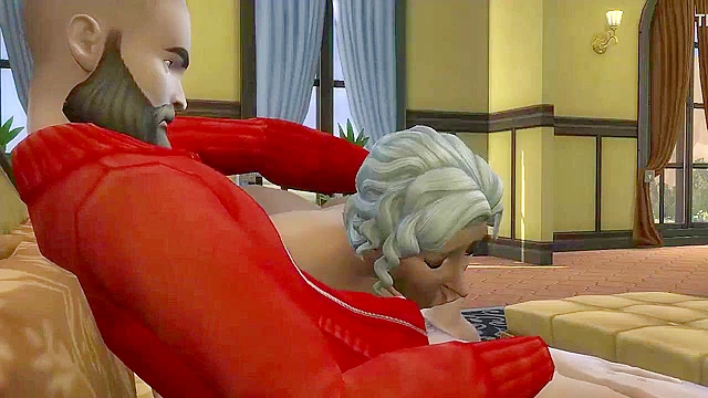 Mr. Conrad’s Son Faceshoots Busty Granny Maid – Her First Time With A Hentai Milf