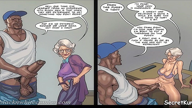 Art Class Sex - Hentai Milf Gets Her Gray Pussy Stretched By Young Black Dick