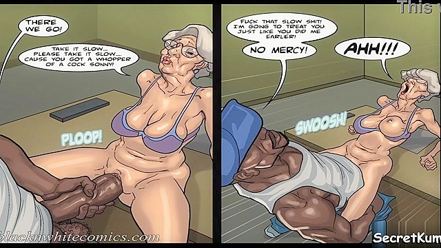 Art Class Sex - Hentai Milf Gets Her Gray Pussy Stretched By Young Black Dick