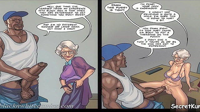 Art Class Sex - Hentai Milf Gets Her Gray Pussy Stretched By Young Black Dick