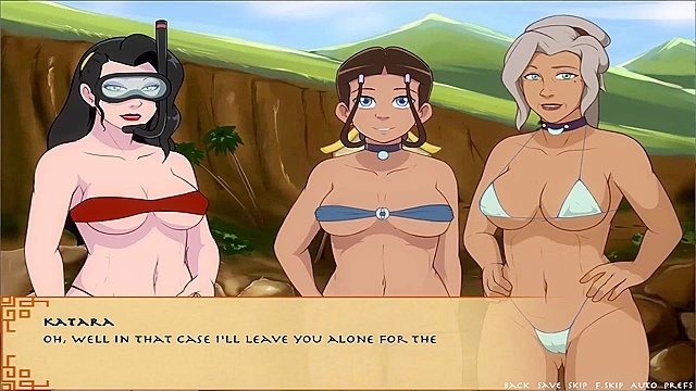 Water with Lustful Lesbians & Hentai MILF Craves Two Dicks Amidst Fire