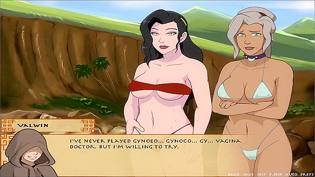 Water with Lustful Lesbians & Hentai MILF Craves Two Dicks Amidst Fire