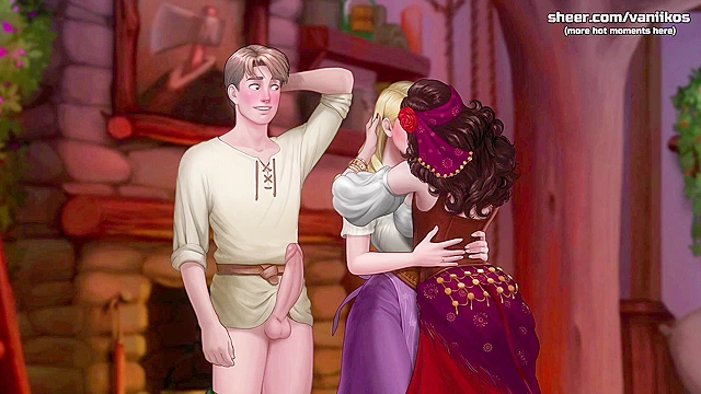 Hot MILF & Blonde Teen Threesome Fantasies Uncut - Mom Hentai Craves Cock!