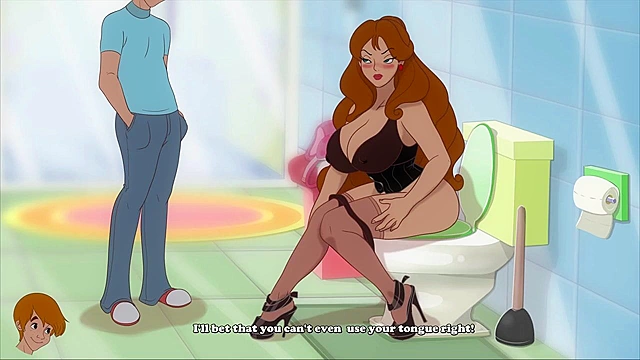 Bathroom Secrets Revealed - Hentai Mom Catches Mother-In-Law Sucking Cock