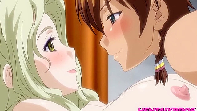 Stepbrother Finds MILF Lesbians Making Out and Jumps In for Fun Action