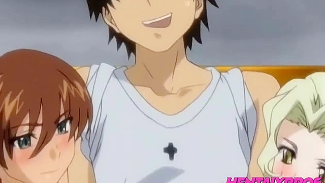 Stepbrother Finds MILF Lesbians Making Out and Jumps In for Fun Action