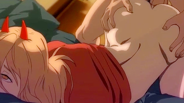 Power dominates Denji for intense pleasure chainsaw man hentai action scene