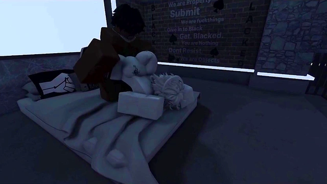 White femboy thakes BBC like a good boy