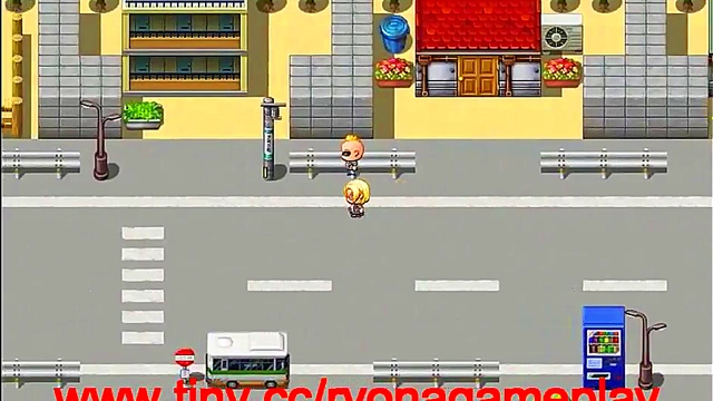 Cute blonde has sex with men in new porn hentai game