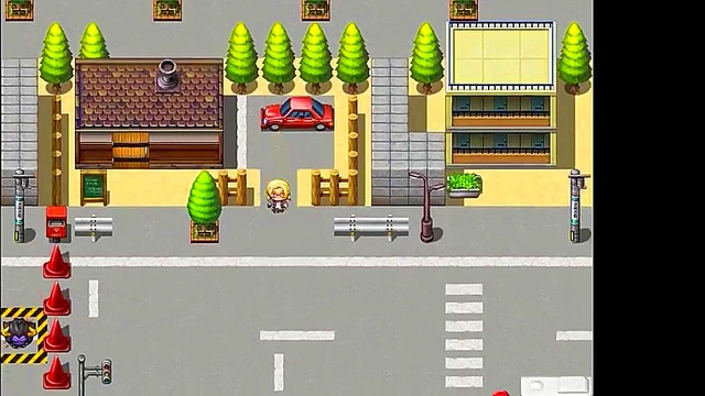 Cute blonde has sex with men in new porn hentai game