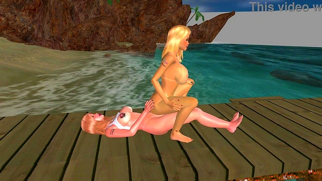 Beachside Cowgirl: Stunning Babe Rides Shecock Under the Sun