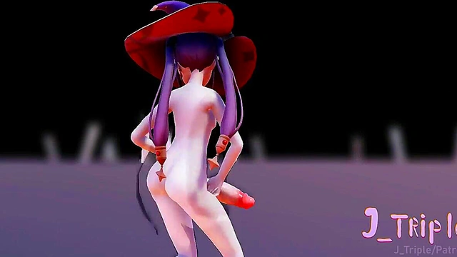 [FUTA] MMD r18 - WiggleWiggle - Mona ( Genshin Impact ) hentai 3D - J Triple