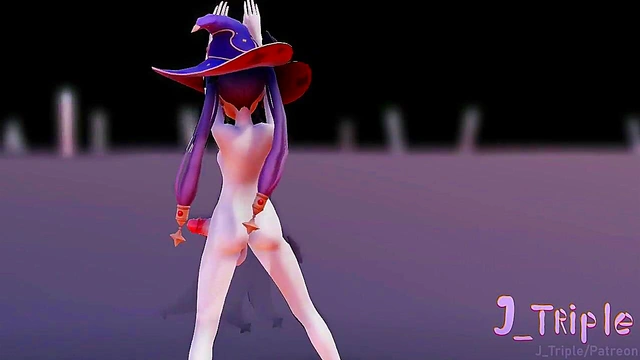 [FUTA] MMD r18 - WiggleWiggle - Mona ( Genshin Impact ) hentai 3D - J Triple