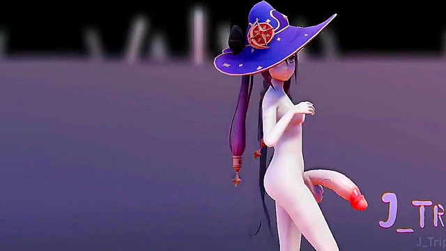 [FUTA] MMD r18 - WiggleWiggle - Mona ( Genshin Impact ) hentai 3D - J Triple