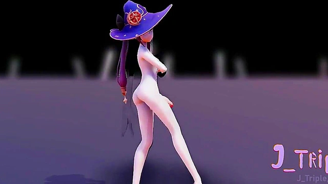 [FUTA] MMD r18 - WiggleWiggle - Mona ( Genshin Impact ) hentai 3D - J Triple
