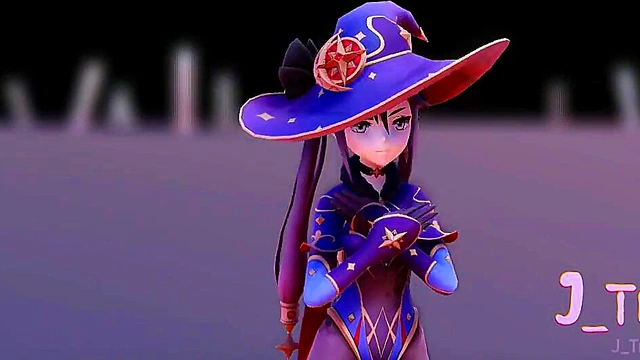 [FUTA] MMD r18 - WiggleWiggle - Mona ( Genshin Impact ) hentai 3D - J Triple