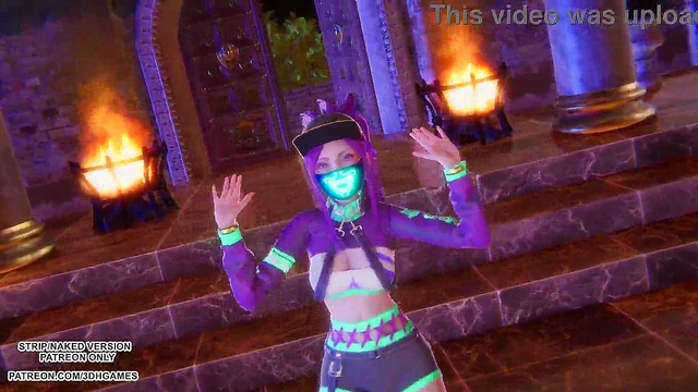 MMD MEOVV - HANDS UP Akali Sexy Kpop Dance League of Legends Uncensored Hentai 4K