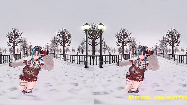 VR180 mmd Chihaya Dance 3d hololive Hentai