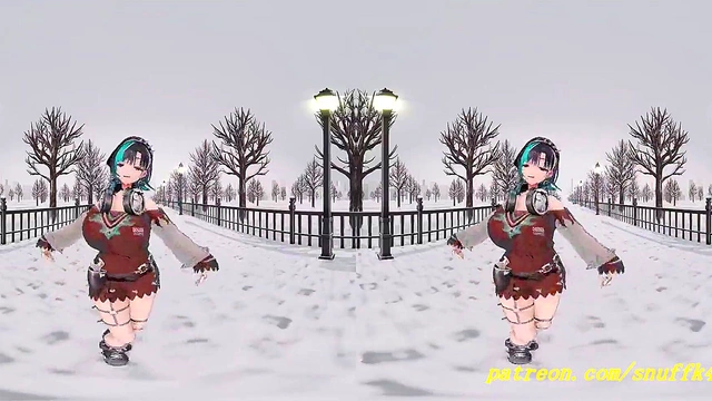 VR180 mmd Chihaya Dance 3d hololive Hentai