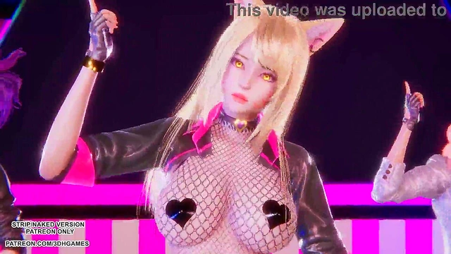 MMD Blackpink - Whistle Ahri Akali Seraphine Sexy Kpop Dance League of Legends Hentai